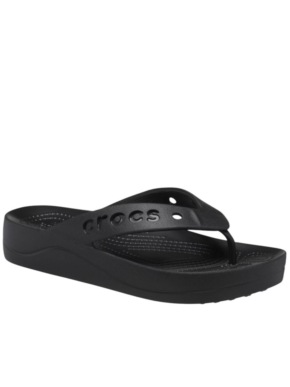CROCS Sandals NEW Baya Platform Flip Flop Slip on Thong Black Size 6